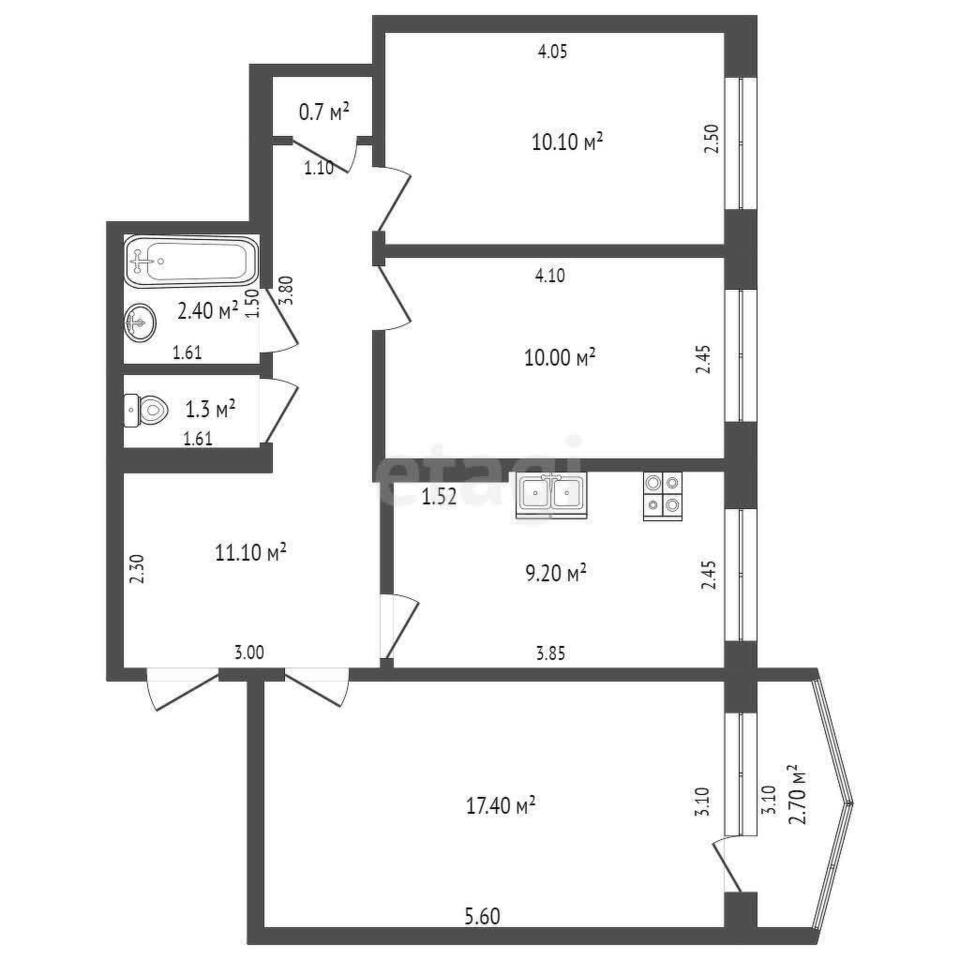 квартира г Якутск ул Дзержинского 7/1 фото 10