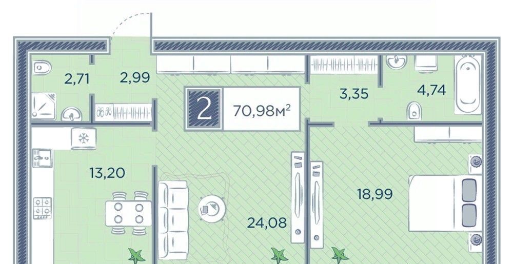 квартира г Красноярск р-н Советский жилой комплекс, 7А, Город Преображенский фото 1