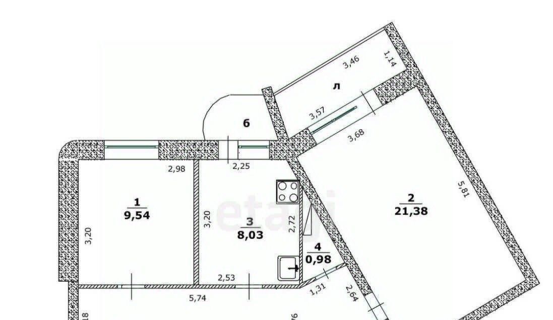 квартира г Ульяновск р-н Засвияжский ул Камышинская 39б фото 39