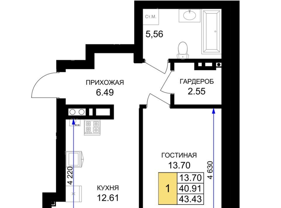 квартира р-н Гурьевский г Гурьевск ЖК «Включи» фото 1