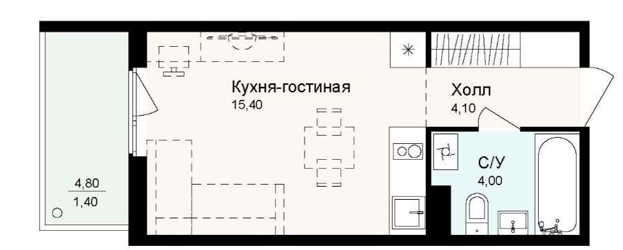 квартира р-н Всеволожский п Дубровка ул Достоевского 1 Дубровское городское поселение, городской посёлок Дубровка, коттеджный посёлок Новая Дубровка фото 2