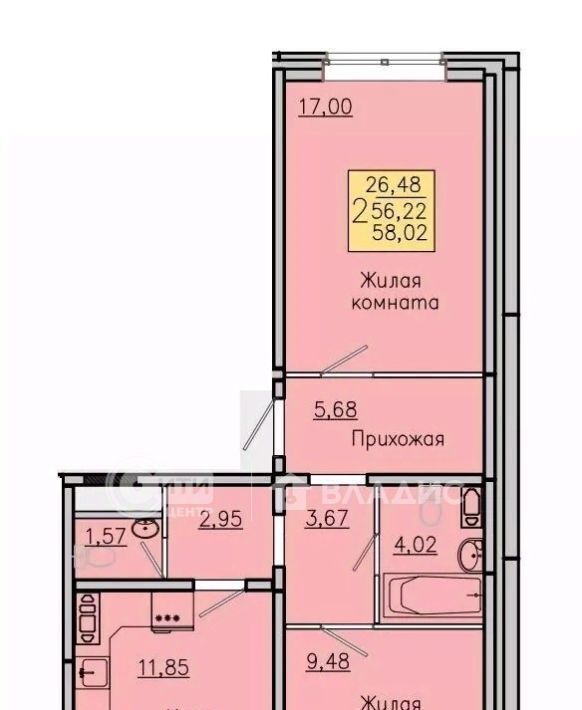 квартира р-н Новоусманский с Новая Усмань Южный микрорайон фото 1