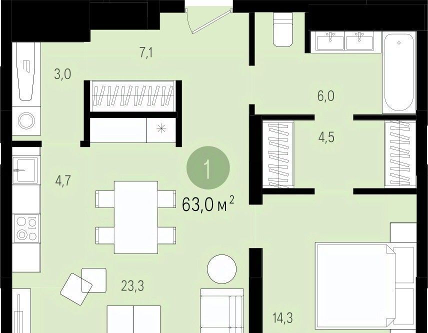 квартира г Сургут пр-кт Пролетарский 32-й, с 9 фото 1