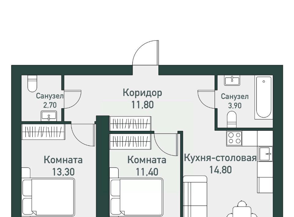 квартира п Западный р-н мкр Привилегия ул Спортивная 16 Кременкульское с/пос фото 1