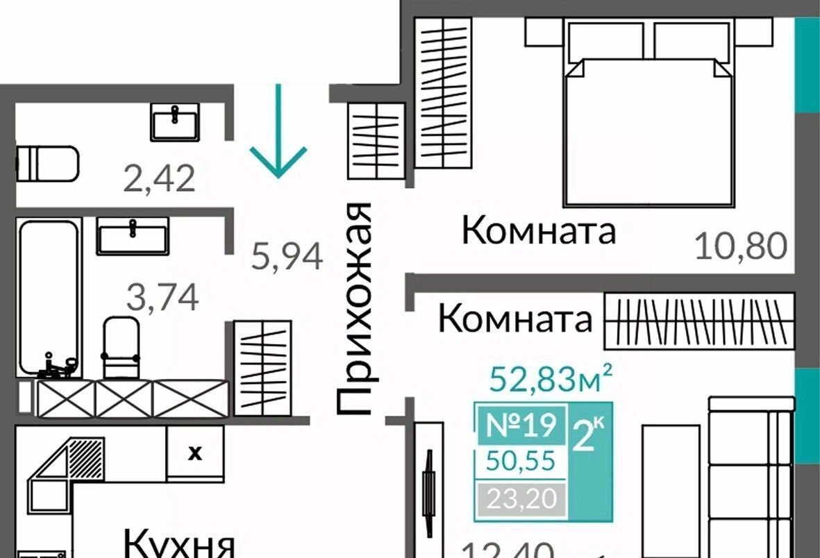квартира г Симферополь р-н Киевский пр-кт Александра Суворова 105 фото 1