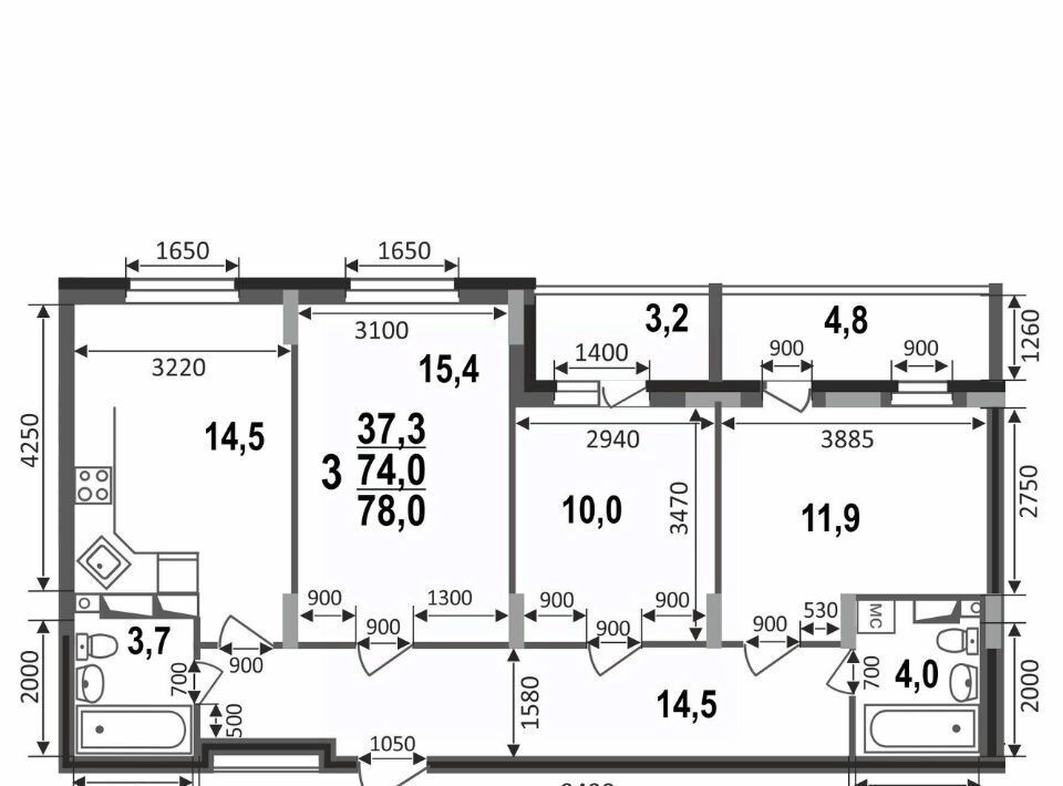 квартира г Владимир р-н Октябрьский б-р Сталинградский 7 фото 4