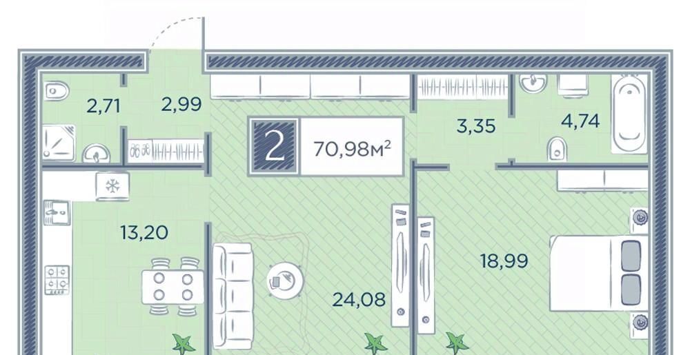 квартира г Красноярск р-н Советский жилой комплекс, 7А, Город Преображенский фото 1