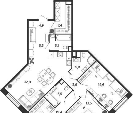 квартира г Москва метро ЗИЛ ЖК Шагал 2-я оч., к 4 фото 1