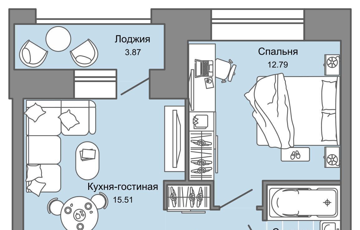 квартира г Ульяновск р-н Засвияжский ЖК «Город новаторов» Город Новаторов жилой комплекс, 1 фото 1