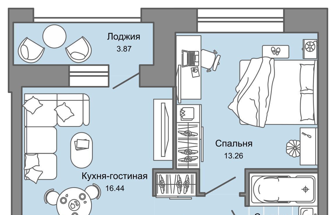квартира г Ульяновск р-н Засвияжский ЖК «Город новаторов» Город Новаторов жилой комплекс, 1 фото 1