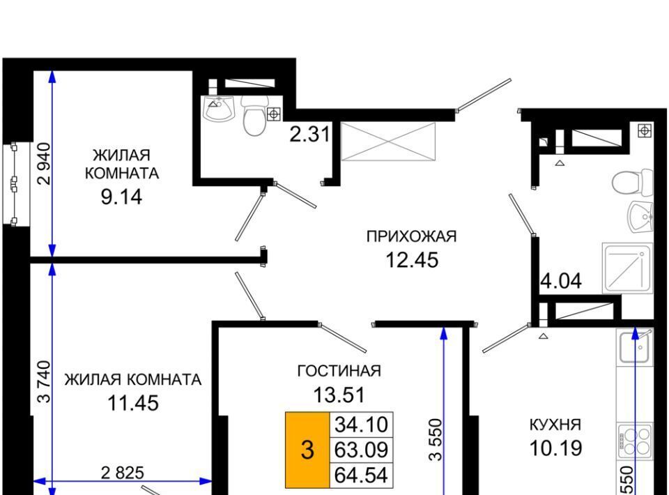 квартира г Ростов-на-Дону р-н Октябрьский пер Нефтекачка ЖК «Октябрь Парк» фото 1