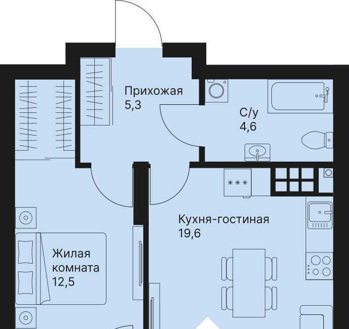 квартира г Екатеринбург р-н Орджоникидзевский Эльмаш ЖК Веер Парк Проспект Космонавтов, жилрайон фото 1