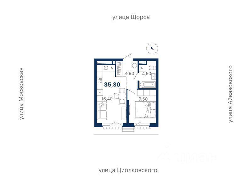 квартира г Екатеринбург р-н Ленинский ул Циолковского ЖК «Парк Столиц» фото 1