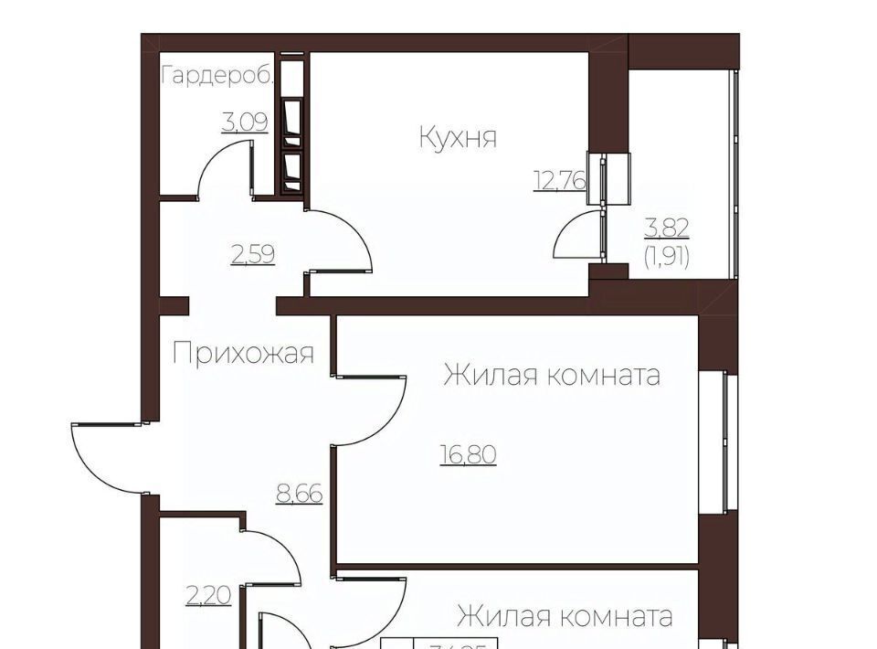 квартира г Орел р-н Заводской ул Левый Берег реки Оки 21 фото 1