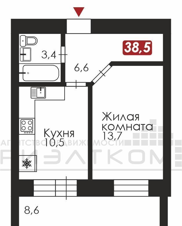 квартира р-н Благовещенский с Чигири ул Василенко 1/4 Благовещенск фото 2