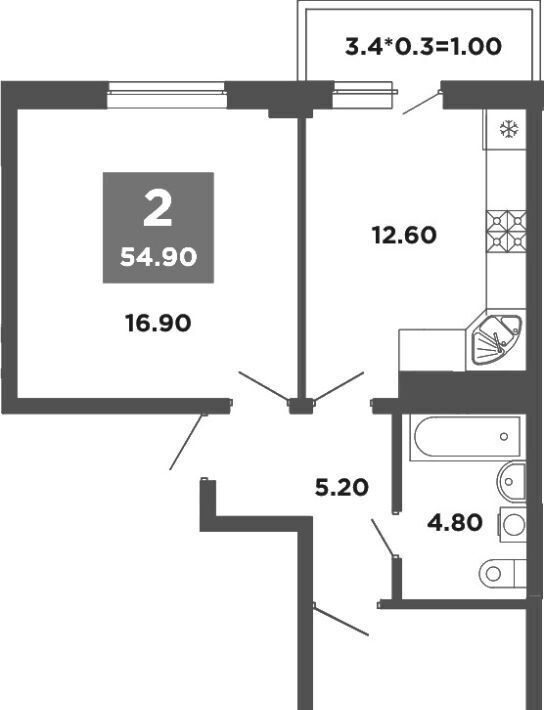 квартира г Краснодар р-н Прикубанский ул Конгрессная 22 фото 2