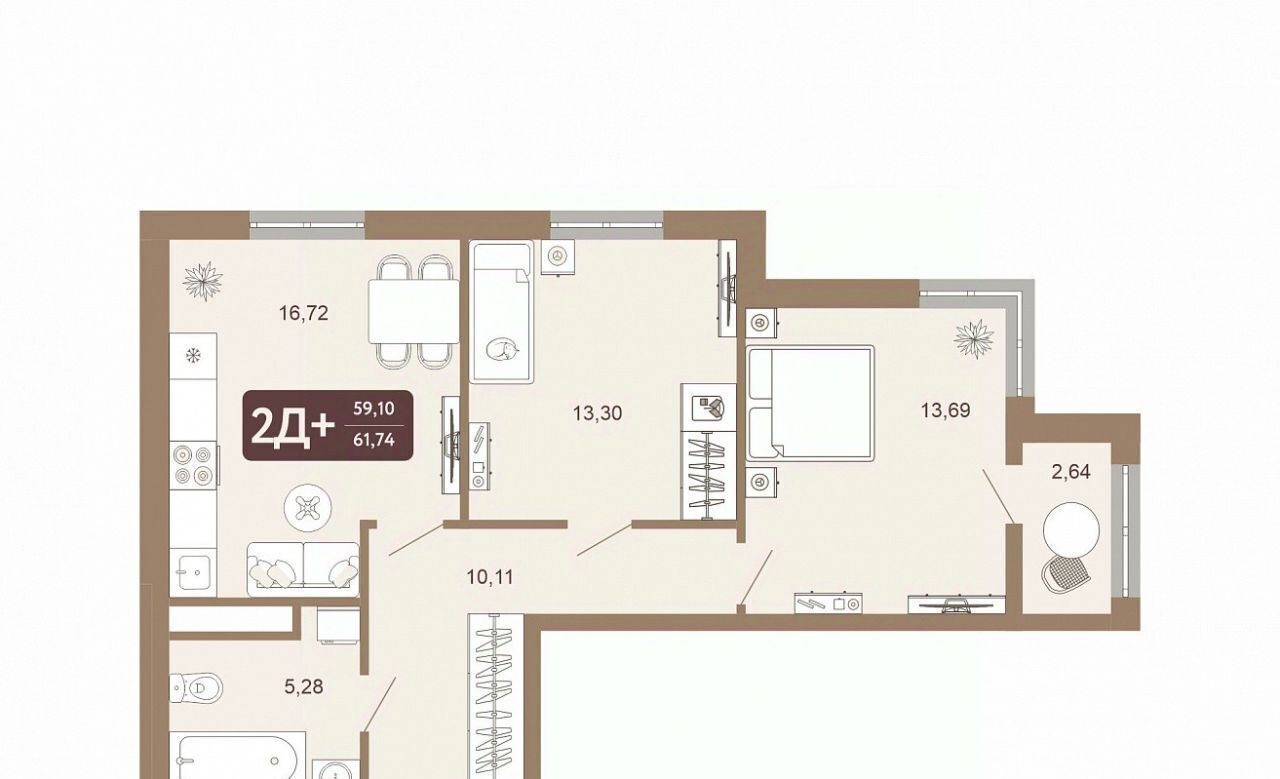 квартира г Тобольск 15-й микрорайон 25 фото 1