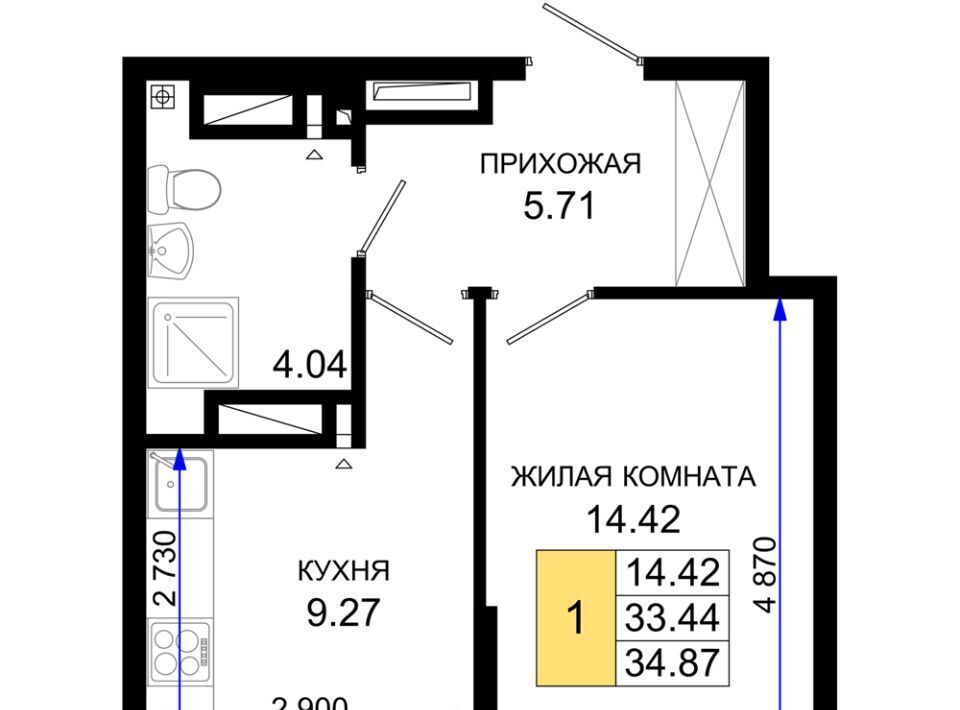 квартира г Ростов-на-Дону р-н Октябрьский пер Нефтекачка ЖК «Октябрь Парк» фото 1