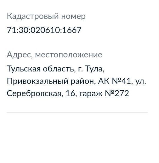 гараж г Тула р-н Привокзальный ул Серебровская фото 9