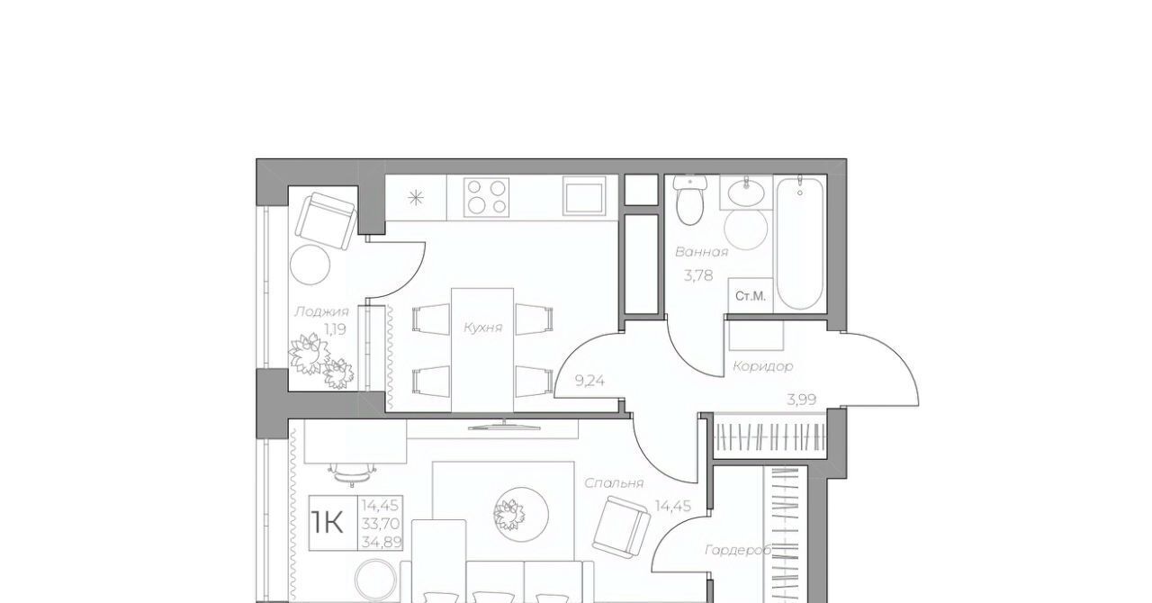 квартира г Кемерово р-н Заводский 15-й микрорайон Южный фото 5