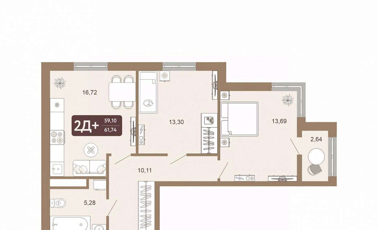 квартира г Тобольск 15-й микрорайон ЖК «Европейский квартал» фото 1
