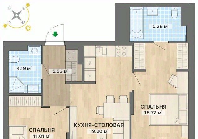 квартира г Екатеринбург Чкаловская ул Академика Парина фото 1