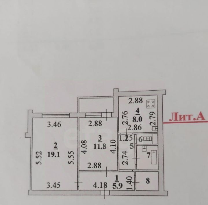 квартира г Липецк р-н Октябрьский ул Свиридова И.В. 5 фото 8