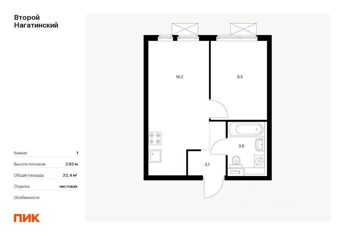 квартира г Москва ЮАО Нагатино-Садовники проезд Нагатинский 1-й 4 c2Б Н, Московская область фото 1