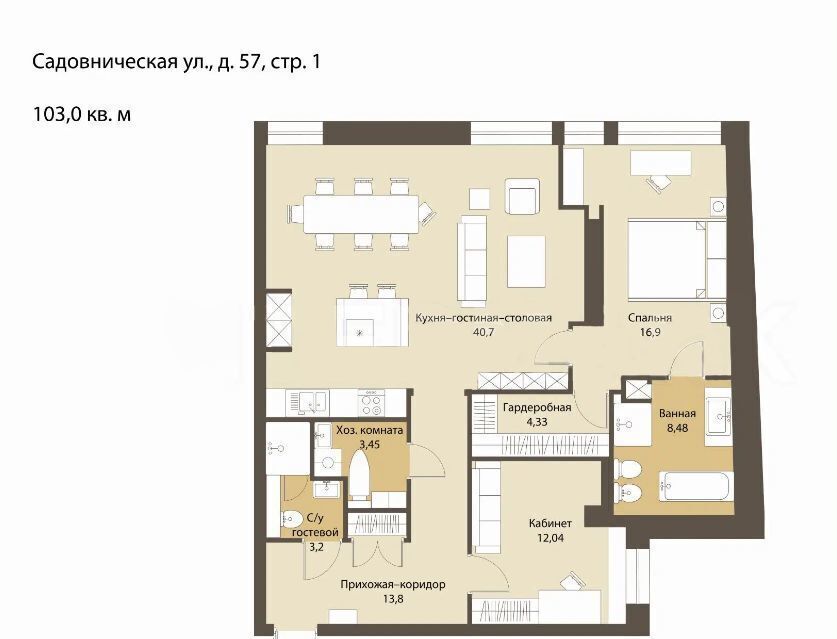 квартира г Москва метро Таганская ул Садовническая 57с/2 муниципальный округ Замоскворечье фото 2