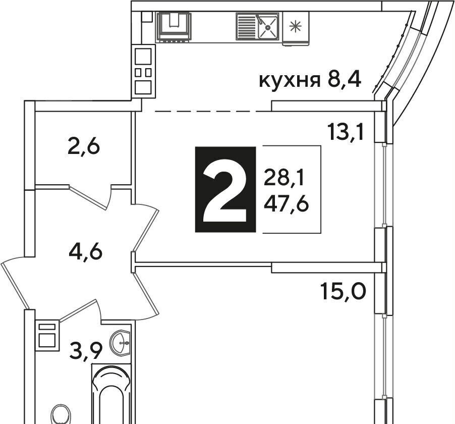 квартира г Краснодар р-н Прикубанский ул Западный Обход 41 фото 2