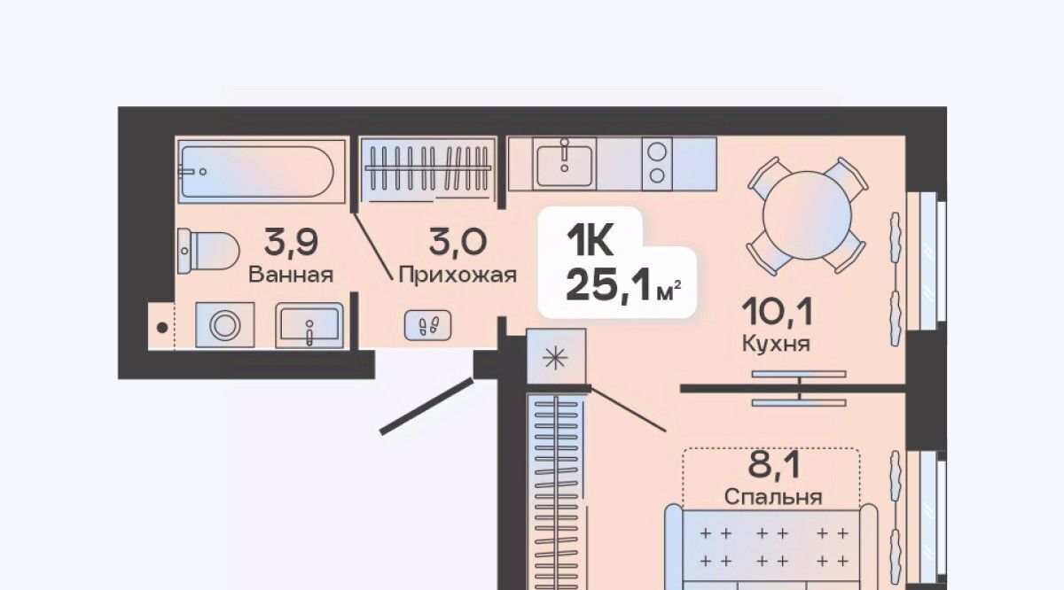 квартира г Тюмень р-н Центральный ул Новгородская 9а Центральный административный округ фото 1