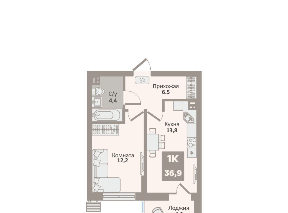 квартира г Курган п Заозерный мкр 1а жилрайон фото 1