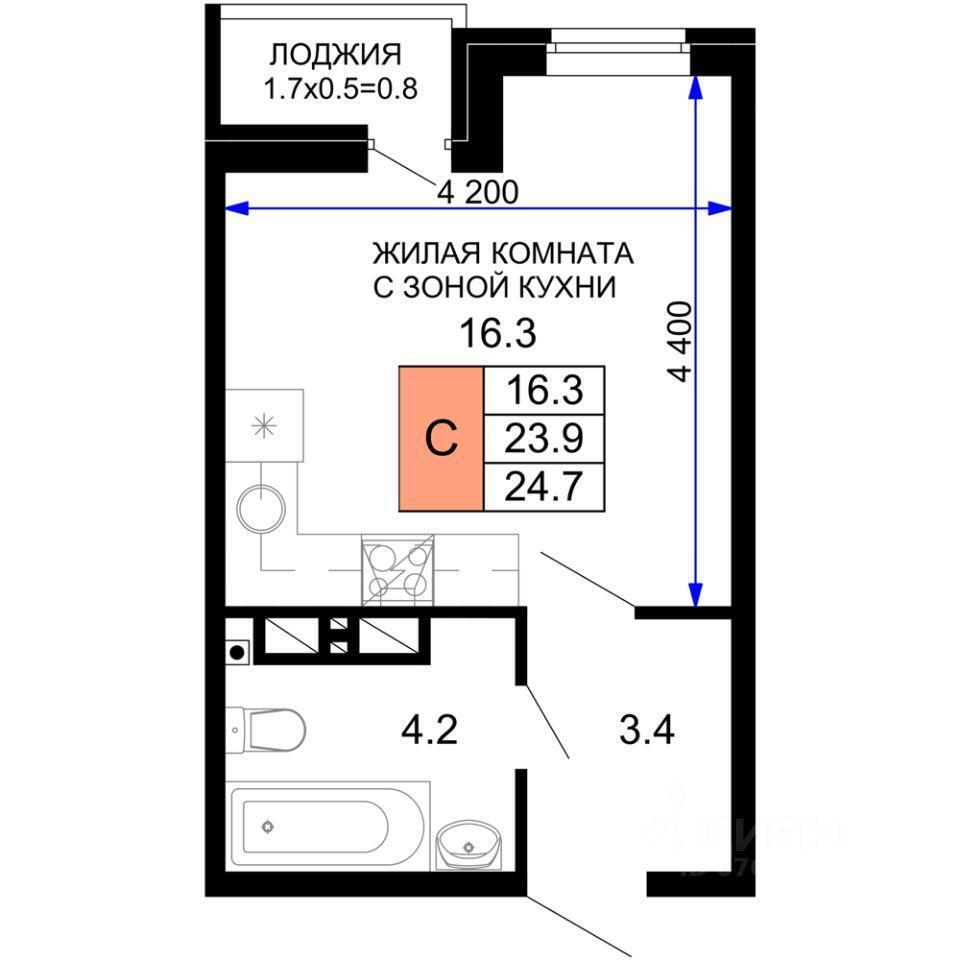 квартира г Краснодар р-н Прикубанский ул им. лётчика Позднякова 2/2 ЖК «Дыхание» фото 1