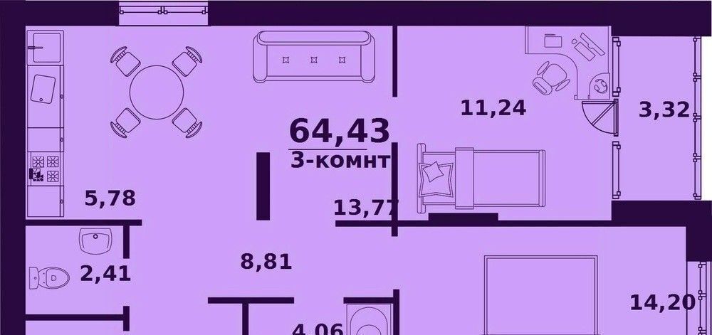 квартира г Ульяновск р-н Заволжский ул Народного учителя Латышева 5 фото 1