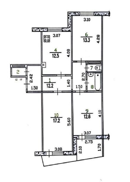 квартира г Орел р-н Северный ул Кузнецова 2 фото 18