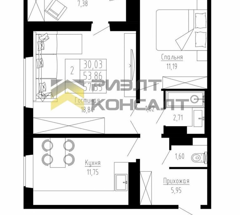 квартира г Омск ул Леонида Маслова 3 ЖК «Регата» Кировский АО фото 1