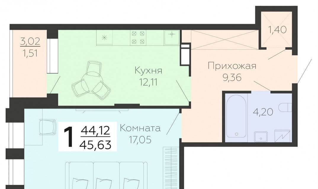 квартира г Воронеж р-н Коминтерновский ул Независимости 78 ЖК «Галактика 2|3» фото 15