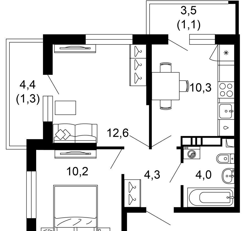 квартира г Сочи р-н Адлерский ул Искры 2 д. 66/10 фото 11