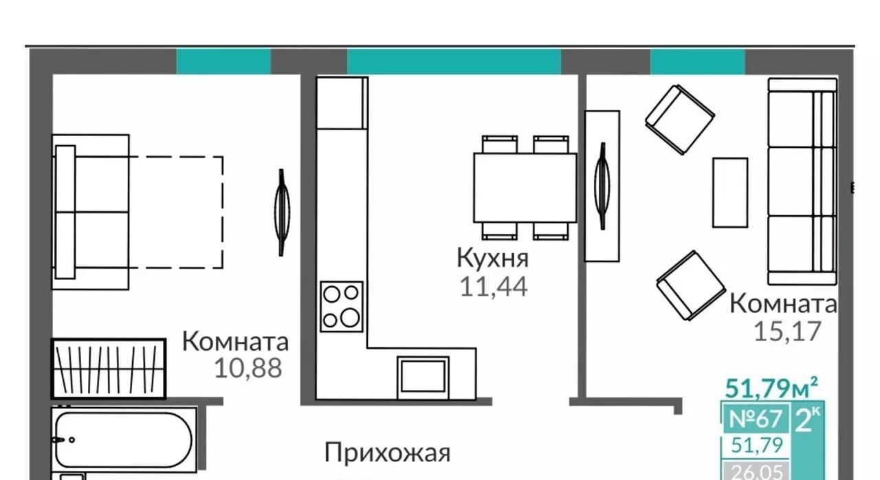 квартира г Симферополь р-н Киевский Крымская Роза фото 6