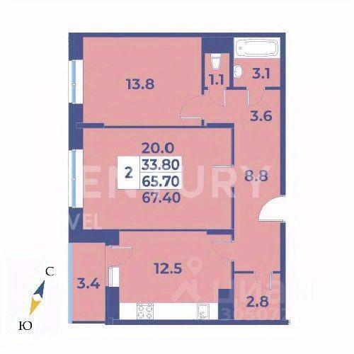 квартира г Москва п Первомайское д Рогозинино ул Луговая 20в/5 ЖК Vnukovo Country Club ТиНАО Московская область, городской округ Наро-Фоминский, Апрелевка фото 3