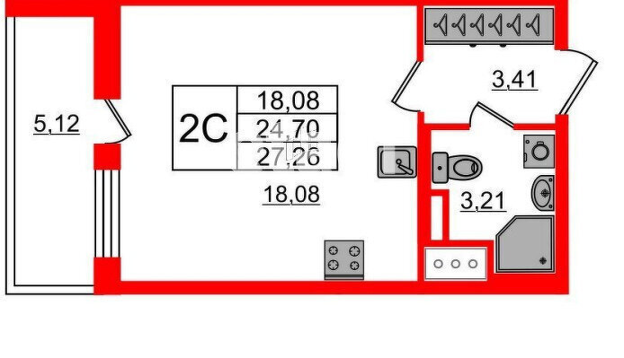 квартира г Санкт-Петербург метро Ломоносовская ул Фарфоровская 7к/1 ЖК «Стрижи в Невском 2» округ Ивановский фото 1