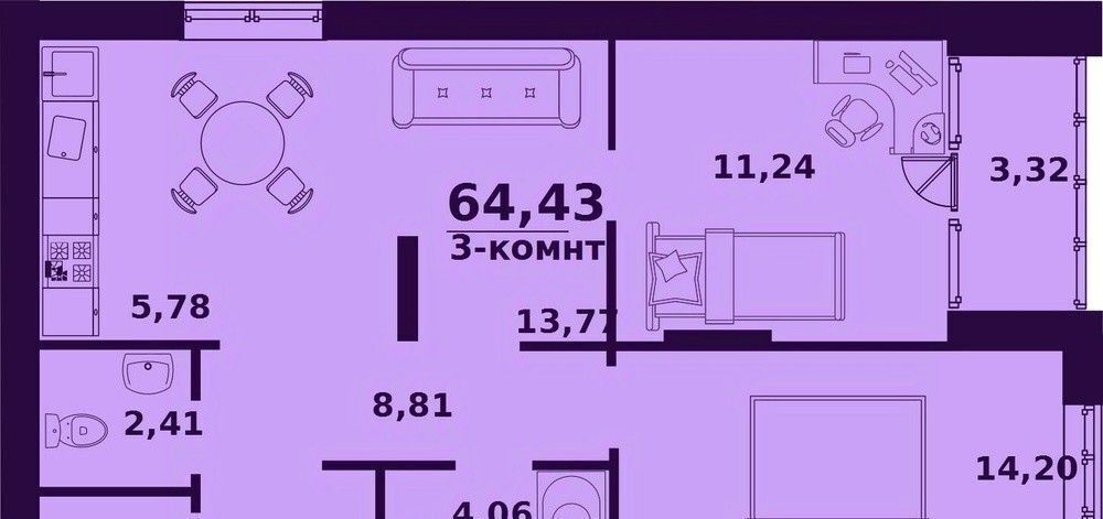 квартира г Ульяновск р-н Заволжский ул Народного учителя Латышева 5 фото 1