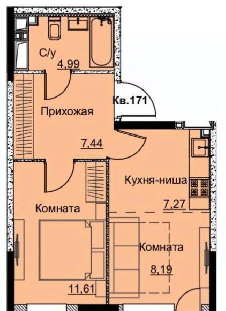 квартира г Ижевск р-н Ленинский Строитель жилрайон, 6-й мкр фото 2