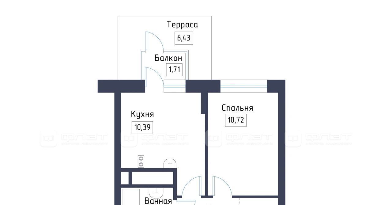 квартира р-н Зеленодольский с Осиново ЖК «Зимний Сад» Осиновское с/пос, сад, Авиастроительная фото 2