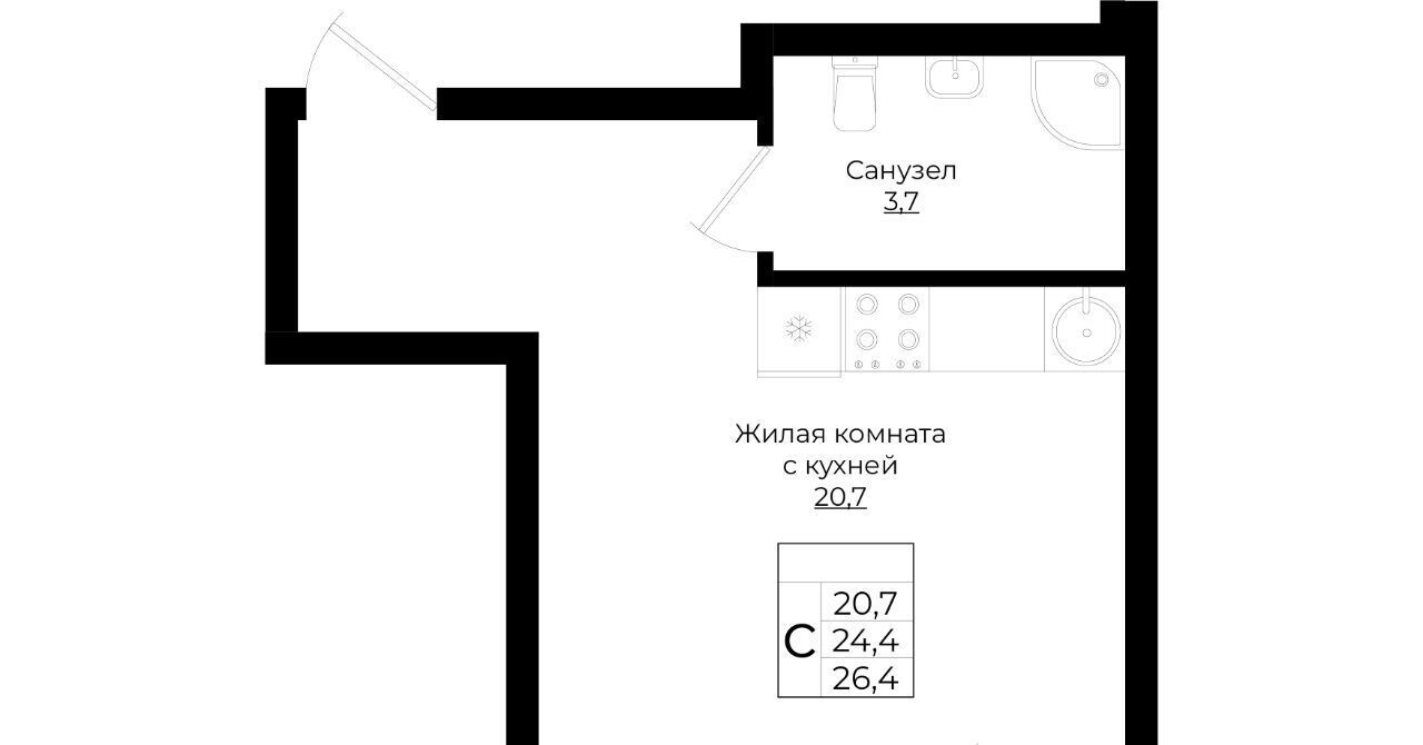 квартира г Краснодар р-н Прикубанский ЖК «Европа-Сити» 3 Европа Клубный Квартал 6 жилой комплекс фото 1