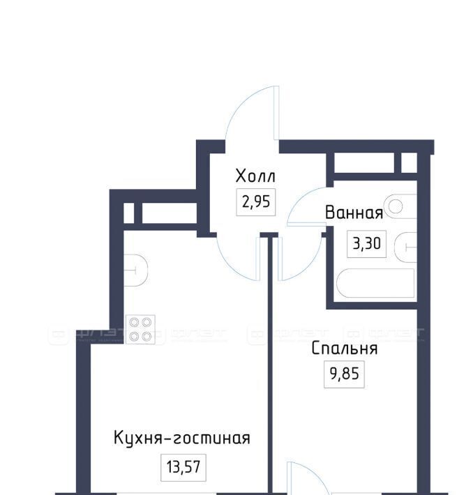 квартира р-н Зеленодольский с Осиново ЖК «Зимний Сад» Осиновское с/пос, сад, Авиастроительная фото 2