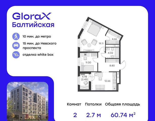 метро Балтийская GloraX City Балтийская округ Екатерингофский фото