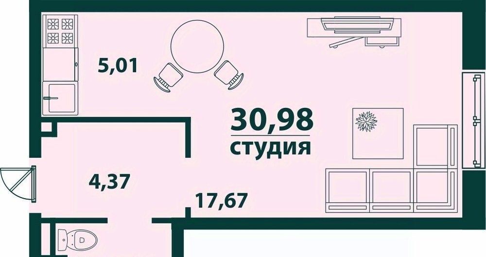 квартира г Ульяновск р-н Засвияжский 19-й микрорайон ЖК «‎Аквамарин 2» 4 фото 1