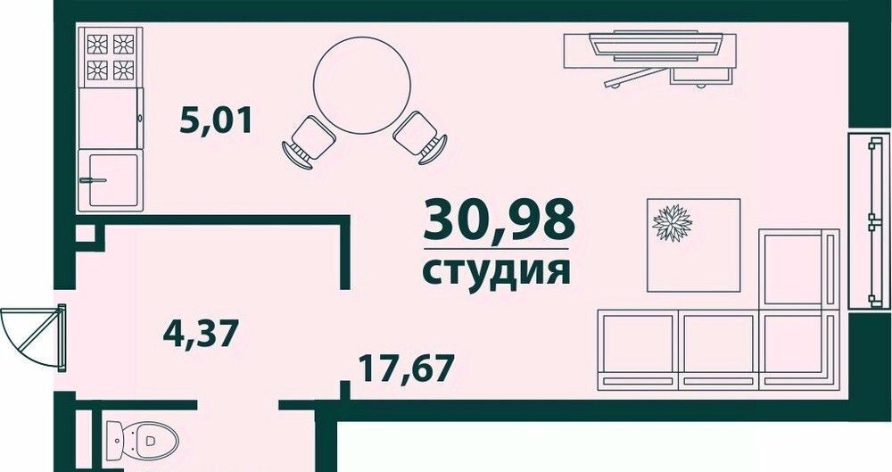 квартира г Ульяновск р-н Засвияжский 19-й микрорайон ЖК «‎Аквамарин 2» 4 фото 1