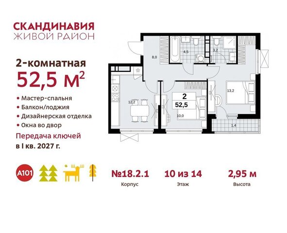 метро Коммунарка метро Бунинская аллея ТиНАО жилой комплекс Скандинавия, 18. 2.2 фото